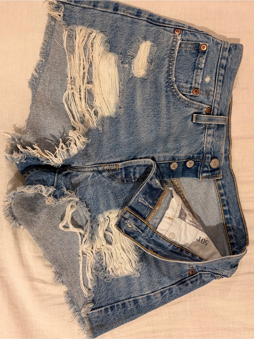 Levi’s 501 Original Distressed Denim Shorts | Size 29 | Like New
